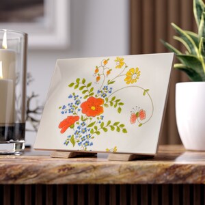 Corningware Wildflower - Vintage Corelle Wildflower Ceramic Photo Tile