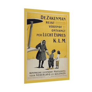 1919 KLM Erste Werbung - Historisches Sammlerstück für Luftfahrt-Enthusiasten - Gerollte Plakate KLM Luftfahrt Sammlerstück Niederländisches Erbe