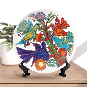 Acapulco Villeroy Inspired Ceramic Decorative Plate | Vibrant Retro Décor | Wall Art or Display Gift Decorative Plate Flower Power