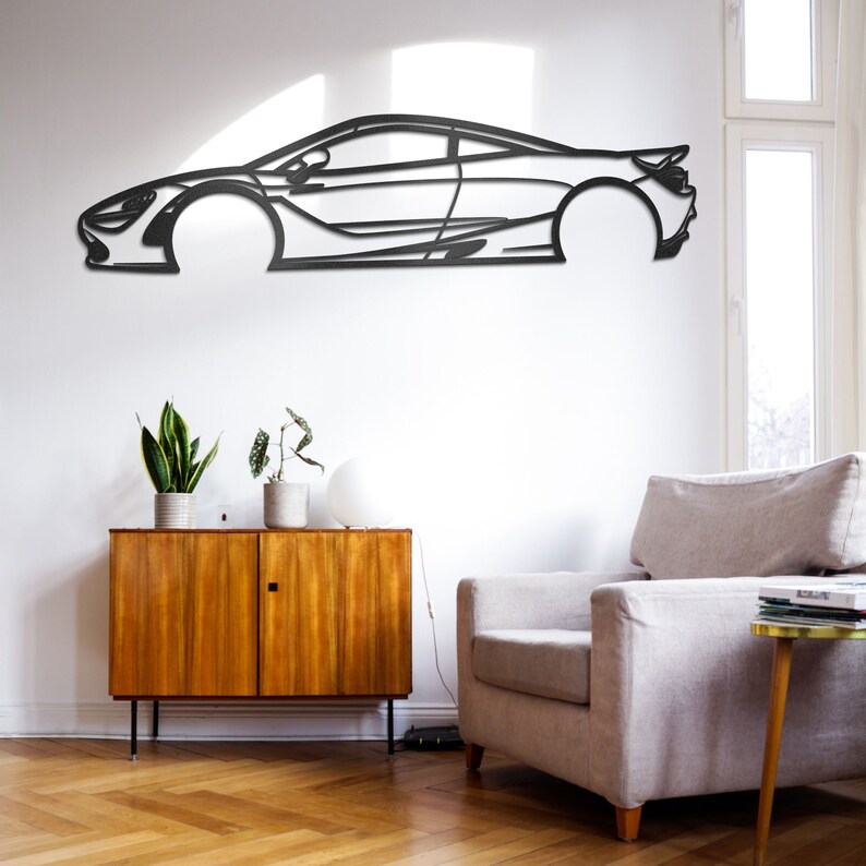 Car Metal Silhouette Wall Art Metal Wall Decormetal Wall Etsy