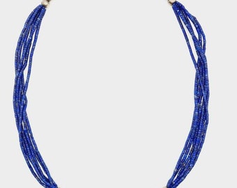 Natural Lapis Lazuli Gemstone hand made multi strand necklace