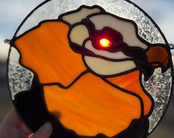 Stained Glass Bearded Vulture Suncatcher, Bird Art