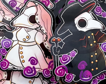 Plague Doctor and Plague Nurse Vinyl Stickers