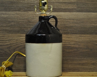 Brown and Tan Jug Lamp