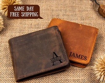 Personalized gift for him, Handwriting Leather Mens Wallet, Engraved Wallet, Customize Leather Wallet, Personalized Wallet, Christmas Gift