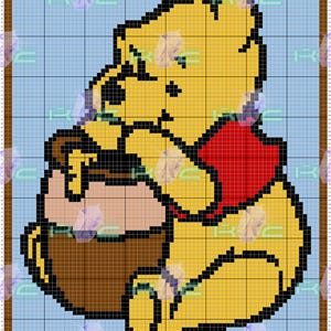 Winnie the Pooh and Hunny Pot C2C Blanket Pattern