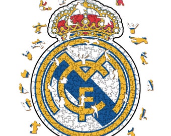 Arma la tua passione: puzzle in legno con scudo del Real Madrid