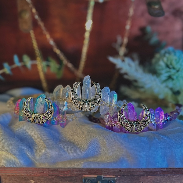 Fairy Faerie Crystal Crown, Princess Crown, Elf Crown, Elven Crown, Crystal Crown, Wedding Crown, Crystal Accessory, Crystal Hair Accessory