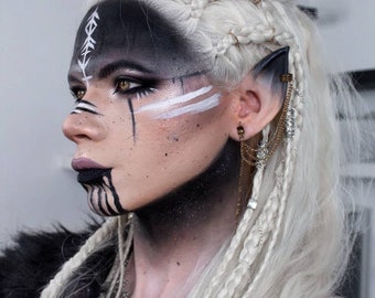 Peluca frontal de encaje trenzado Lagertha (versión alternativa, incluye anillos para el cabello), peluca de cosplay, LARP, peluca vikinga, peluca personalizada, peluca sintética