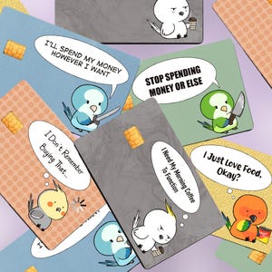 Pegatinas divertidas para tarjetas de crédito con forma de loro
