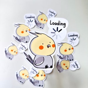 Cockatiel Loading Sticker- Cute And Funny Parrot stickers