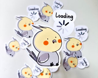 Cockatiel Loading Sticker- Cute And Funny Parrot stickers