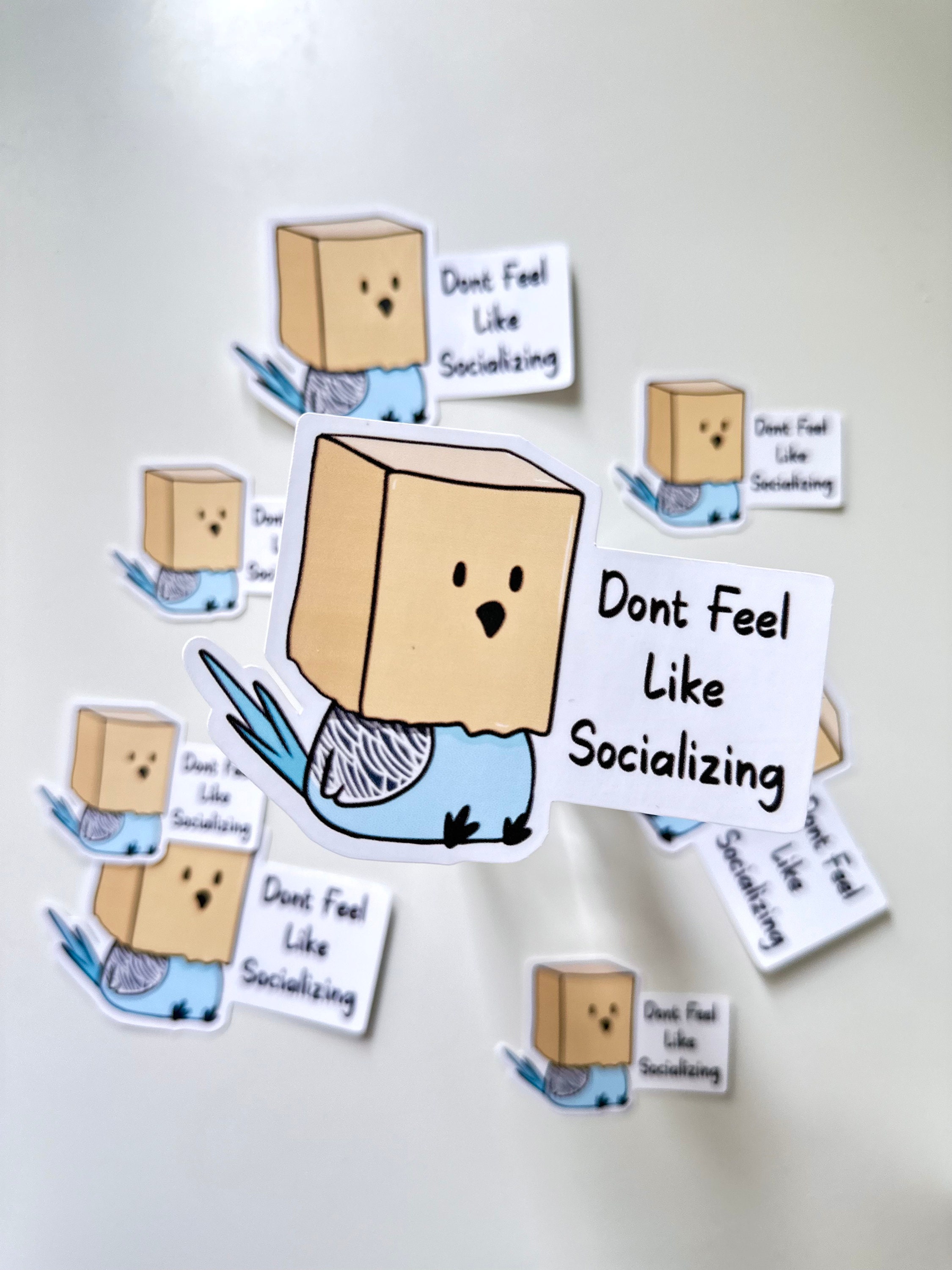 Budgie Don't Feel Like Socializing Sticker - Funny and Cute Parrot ...