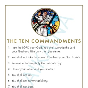 Ten Commandments Catholic Poster for Children (Digital Download)