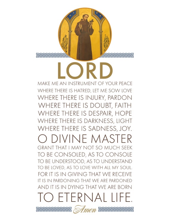 St. Francis of Assisi Prayer Printable 8.5 X11 Poster - Etsy