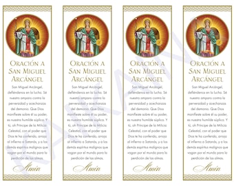 Saint Michael Archangel Prayer in Spanish: Printable Bookmark (Digital Download)