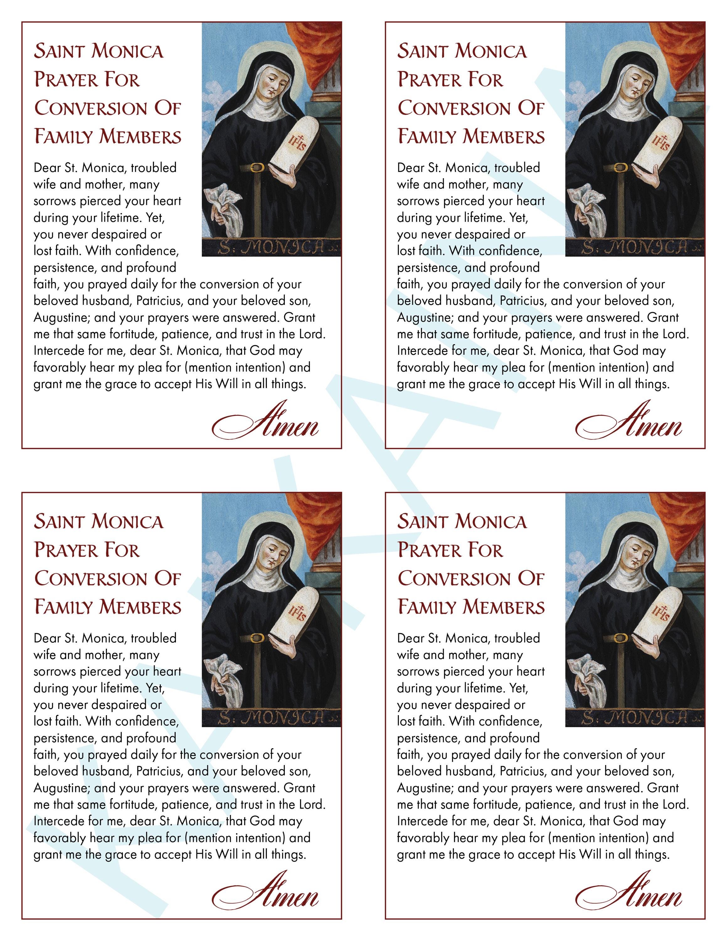 Saint Monica Prayer for Conversion Prayer Card (digital Download) - Etsy