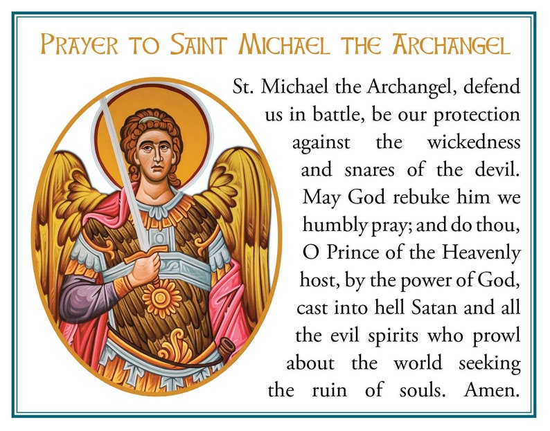 Saint Michael the Archangel Downloadable and Printable Prayer - Etsy