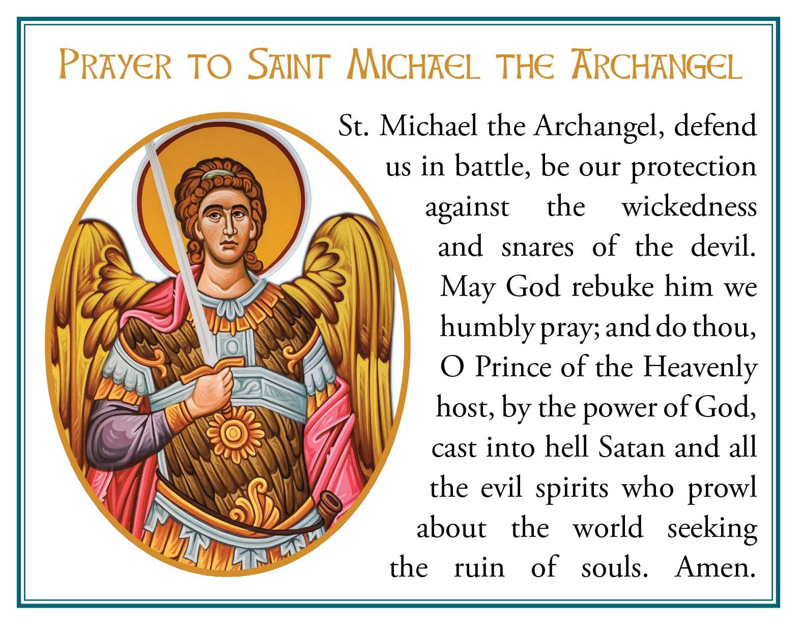 Prayer To St Michael Printable