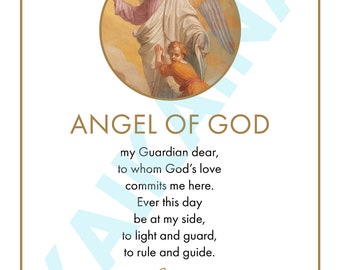 Guardian Angel Prayer 8.5 x 11" poster, downloadable and printable