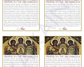 Archangels Michael, Gabriel, Raphael Prayer Card (Digital Download)