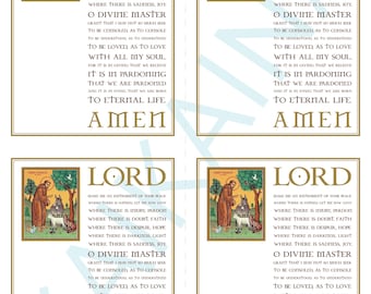 Saint Francis Instrument of Peace Prayer Card with Animals (Digital Download)