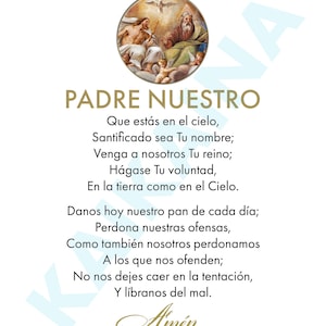 Padre Nuestro - poster Ons Vadergebed in het SPAANS - poster katholiek gebed 16 x 20 inch downloadbaar en afdrukbaar.