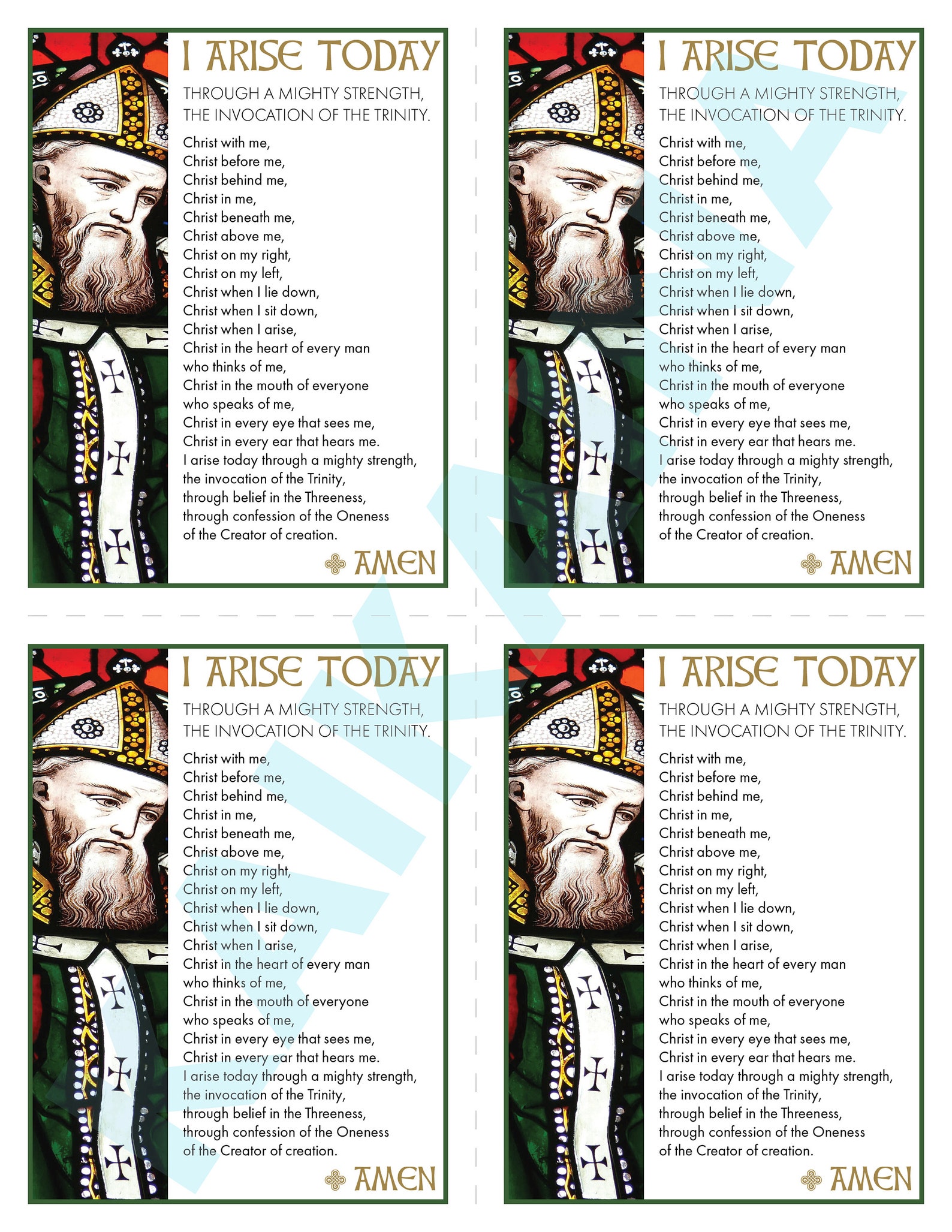 Saint Patrick Breastplate Prayer Card: Catholic Art (digital Download ...