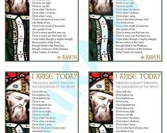 Carte de prière pour le pectoral de la Saint Patrick : art catholique (téléchargement numérique)