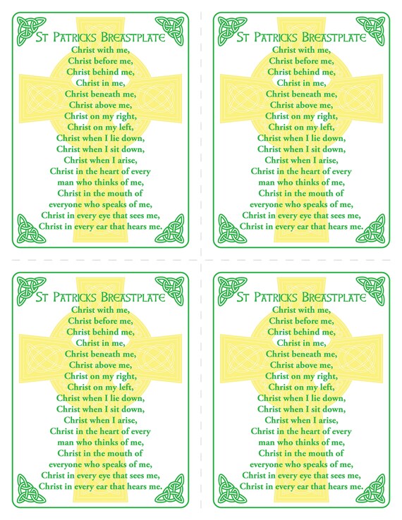 Saint Patrick Breastplate Digital Download Printable Prayer - Etsy