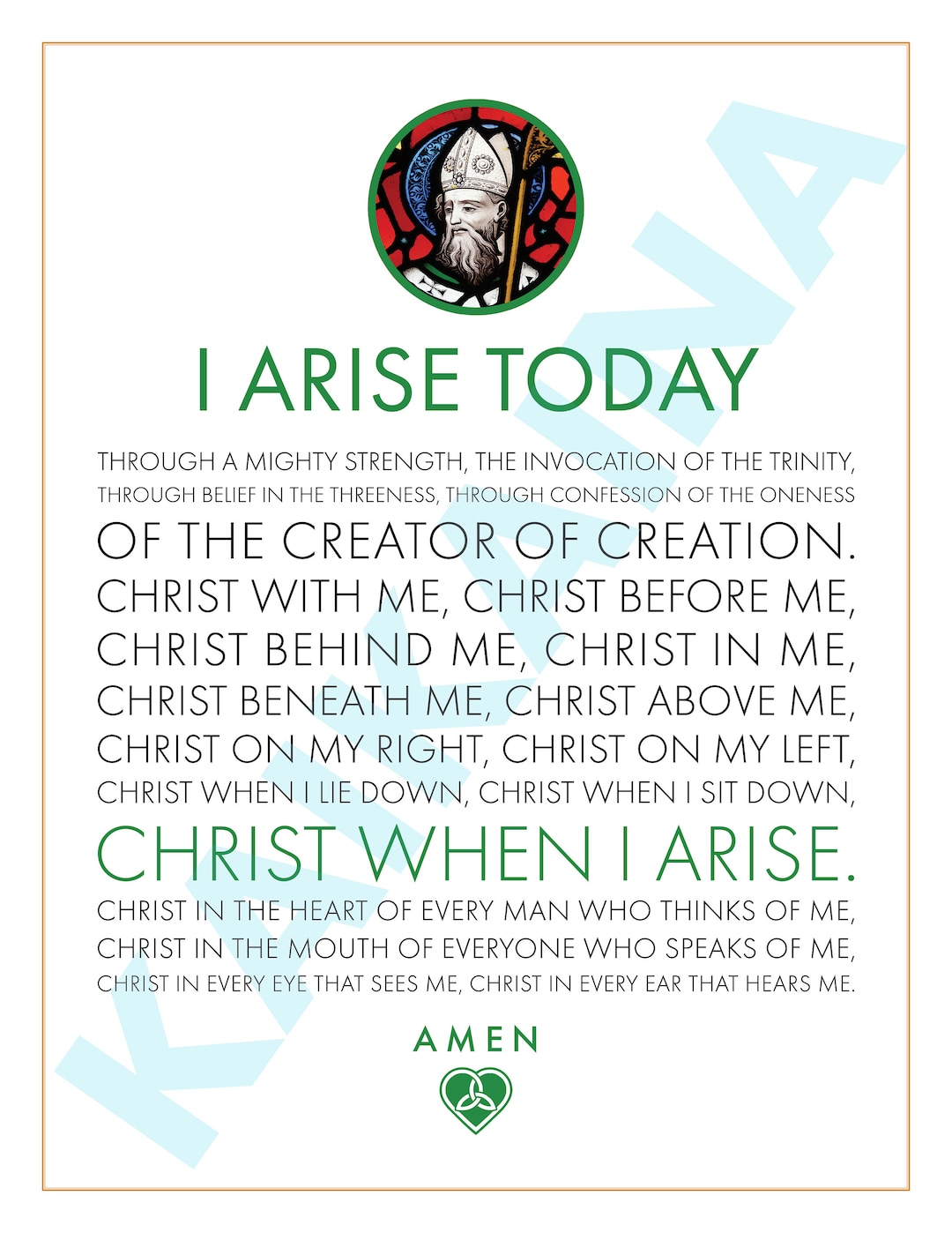 St. Patrick Breastplate Printable 8.5 X 11 Poster With Stained Glass ...