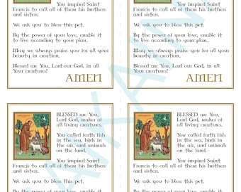 Saint Francis Blessing of the Animals Prayer Card (Digital Download)