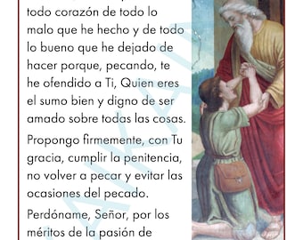Act of Contrition Prayer Poster in English and Spanish: Catholic Prayers (Digital Download)