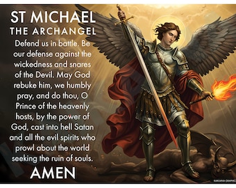 Saint Michael the Archangel Prayer Yard Poster 24" x 18" DIGITAL DOWNLOAD