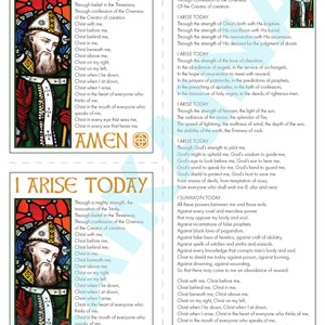 Cuirasse de la Saint Patrick versions courte et longue - carte imprimable à télécharger par téléchargement numérique 3 exemplaires sur une page « Le Christ avec moi » - carte de prière catholique