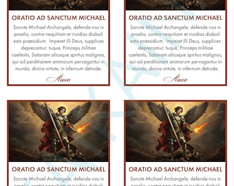 Saint Michael Archangel Prayer Card LATIN: Catholic Prayer Printable (Digital Download)
