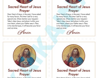 Sacred Heart of Jesus Prayer Card (Digital Download)