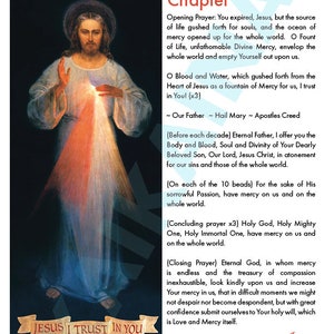 Divine Mercy Chaplet Prayer Poster: Catholic Art (Digital Download)