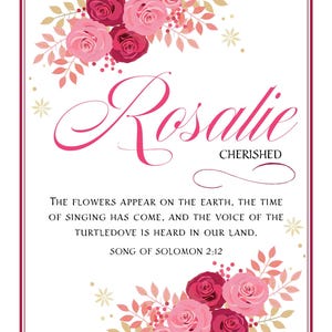Personalisierte Namenskarte - Bibel-Vers-Karten mit Ihrem Namen - Benutzerdefinierte Design druckbare Karte - Digitaler Download - 4 Karten und 8,5 x 11 Poster