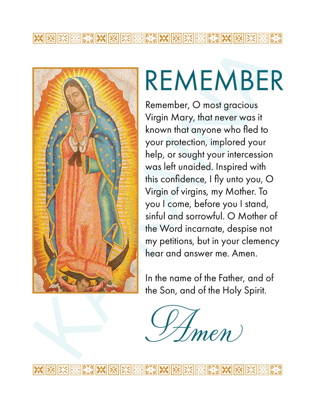 Memorare Novena Marian Prayer Poster 8 5 quot X 11 quot Poster Downloadable Memorare Novena Marian Prayer Poster 8 5 quot X 11 quot Poster Downloadable