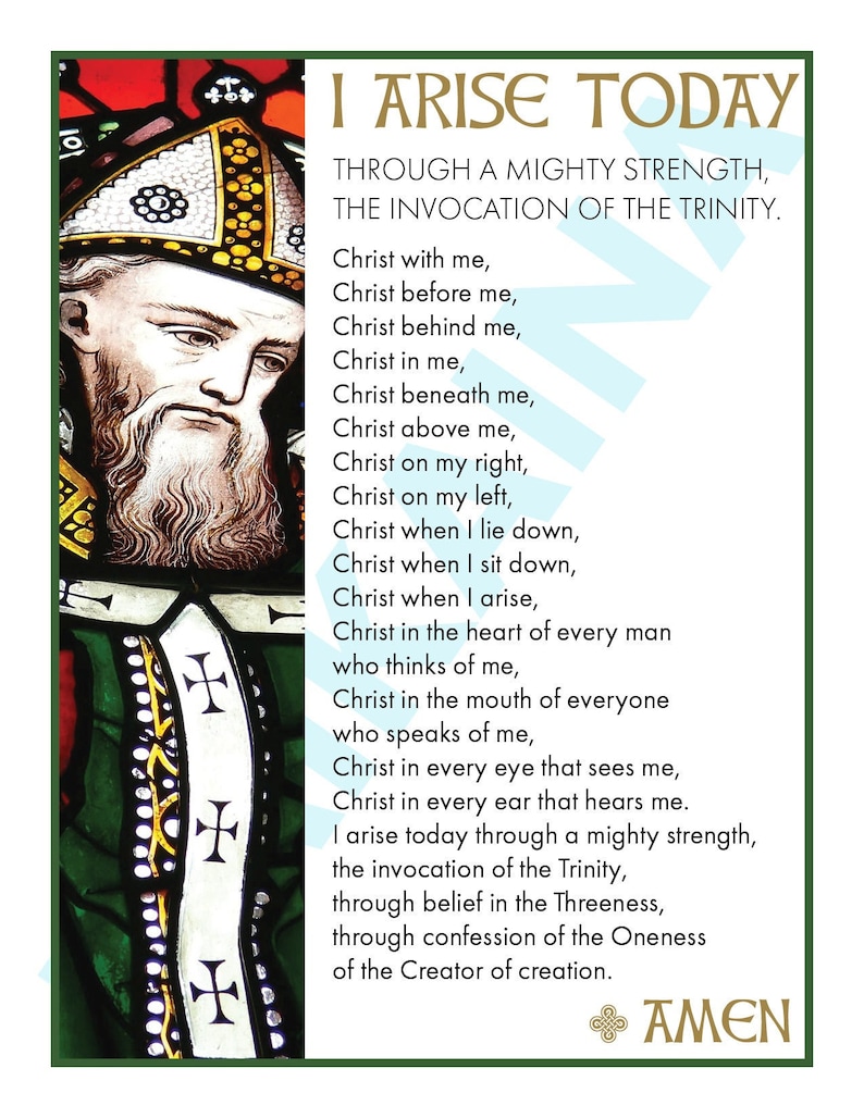 Saint Patrick Breastplate Prayer Card: Catholic Art (digital Download ...