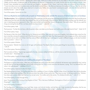 Catholic Rosary Prayer Guide With Holy Mysteries and Scriptures ...