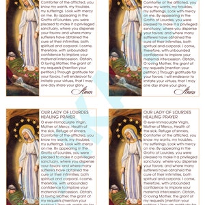 Tarjeta de oración de sanación de Nuestra Señora de Lourdes (Descarga digital)