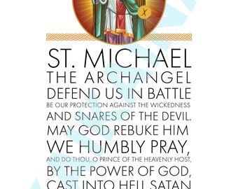 Saint Michael the Archangel Prayer 8.5 x 11&quot; poster, downloadable and printable