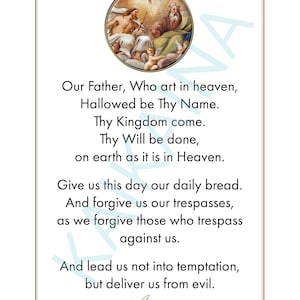 Our Father Prayer poster for children - 8.5&quot; x 11&quot; poster downloadable and printable Catholic prayer.