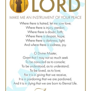Saint Francis Prayer Card: Catholic Printable (Digital Download)