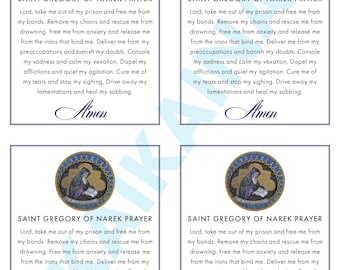 Saint Gregory of Narek Prayer Card, Catholic Printable (Digital Download)