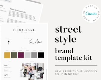 Street Style Canva Brand Kit Template | Branding Kit | Premade Branding Kit | Branding Template | Canva Template