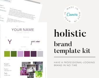 Holistic Canva Brand Kit Template | Branding Kit | Premade Branding Kit | Branding Template | Canva Template
