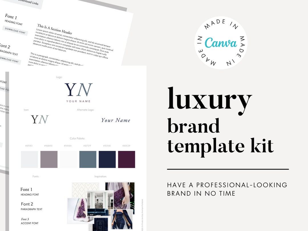 Luxury Canva Brand Kit Template Branding Kit Canva Brand Kit Template